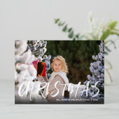 メリークリスマススクリプトフォトシルバー 箔シーズンカード (立ち正面)