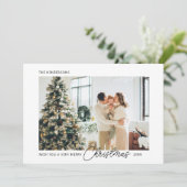 メリークリスマススクリプトフォトホリデーカード シーズンカード (スタンド正面)