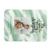 メリークリスマススクリプトフォトホリデー挨拶 マグネット (横)