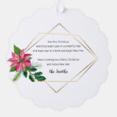 メリークリスマススクリプトフローラ(金ゴールドビーズ付きフレーム) オーナメントカード (裏面)