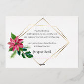 メリークリスマススクリプトフローラ(金ゴールドビーズ付きフレーム) 箔シーズンカード (裏面)