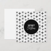 メリークリスマススクリプトブラックスノーフレークスカード (正面/裏面)