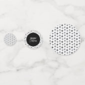 メリークリスマススクリプトブラックスノーフレーク コンフェッティ (正面)