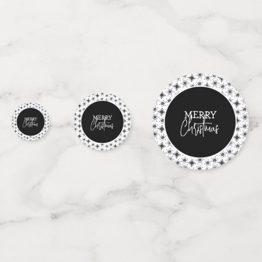 メリークリスマススクリプトブラックスノーフレーク コンフェッティ (裏面)