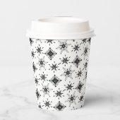 メリークリスマススクリプトブラックスノーフレーク 紙コップ (裏面)