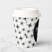 メリークリスマススクリプトブラックスノーフレーク 紙コップ (右)