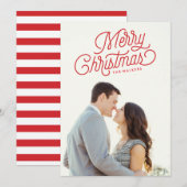 メリークリスマススクリプトホリディフォトカード シーズンカード (正面/裏面)