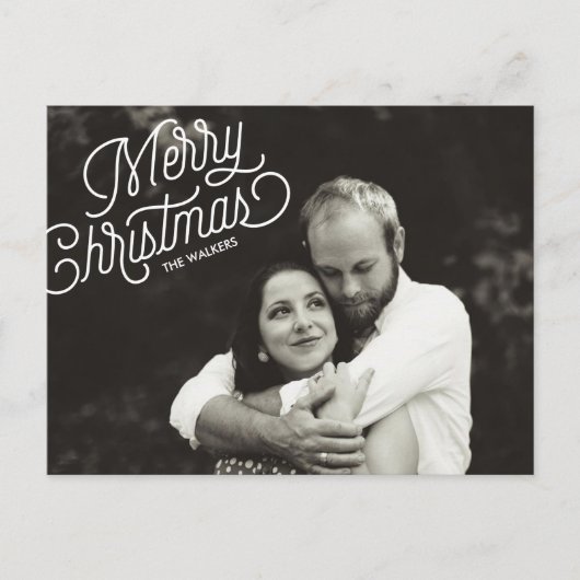 メリークリスマススクリプトホリディフォトポストカード シーズンポストカード (正面)