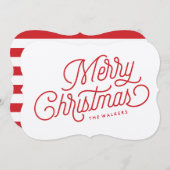 メリークリスマススクリプトホリデーカード シーズンカード (正面/裏面)