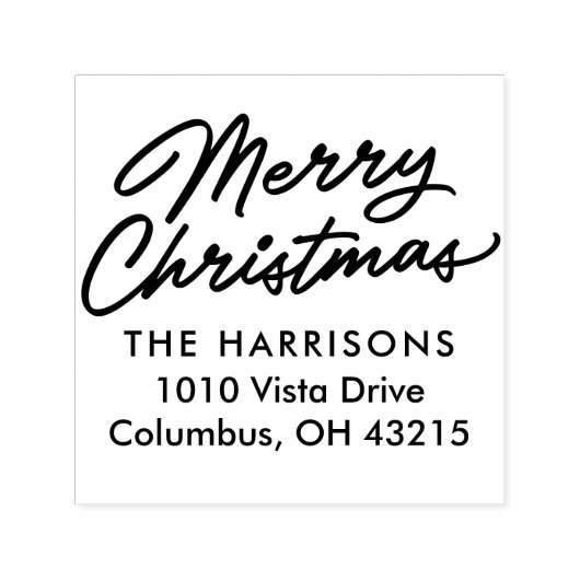 メリークリスマススクリプトホリデー差出人住所 セルフインキングスタンプ (デザイン)