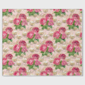 メリークリスマススクリプトボーブル金ゴールドピンクミントグリーン ラッピングペーパー (フラット)