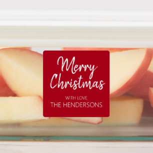 メリークリスマススクリプトモノグラム防水フード ラベル