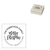 メリークリスマススクリプトラウンド差出人住所スタンプ ラバースタンプ (押印)