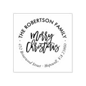 メリークリスマススクリプトラウンド差出人住所スタンプ ラバースタンプ (インプリント)