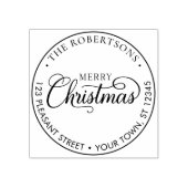 メリークリスマススクリプトラウンド差出人住所 ラバースタンプ (インプリント)