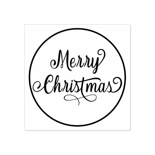 メリークリスマススクリプトラウンド差出人住所 ラバースタンプ (インプリント)