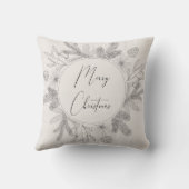メリークリスマススクリプトリース赤面&グレーモダン クッション (裏面)
