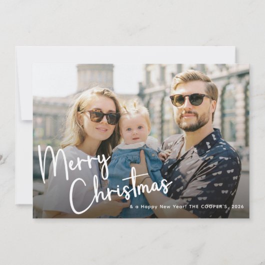 メリークリスマススクリプトレタリング2写真 シーズンカード (正面)