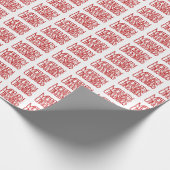 メリークリスマススクリプトレッドホワイトホリデー ラッピングペーパー (角)