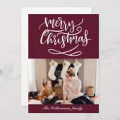 メリークリスマススクリプト写真ブルゴーニュ シーズンカード (正面/裏面)