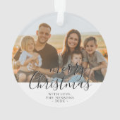 メリークリスマススクリプト家族写真 オーナメント (裏面)