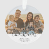 メリークリスマススクリプト家族写真 オーナメント (正面)