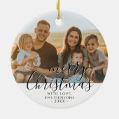 メリークリスマススクリプト家族写真 セラミックオーナメント (裏面)