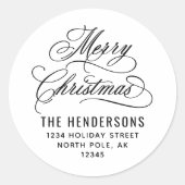 メリークリスマススクリプト差出人住所 ラウンドシール (正面)