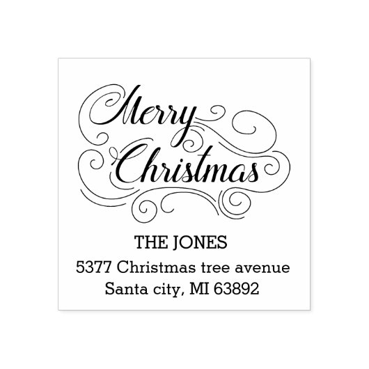 メリークリスマススクリプト差出人住所 ラバースタンプ (インプリント)
