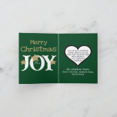 メリークリスマススクリプト折り畳みグリーンホリデーカード シーズンカード (内部)