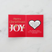 メリークリスマススクリプト折り畳み赤ホリデーカード シーズンカード (内部)