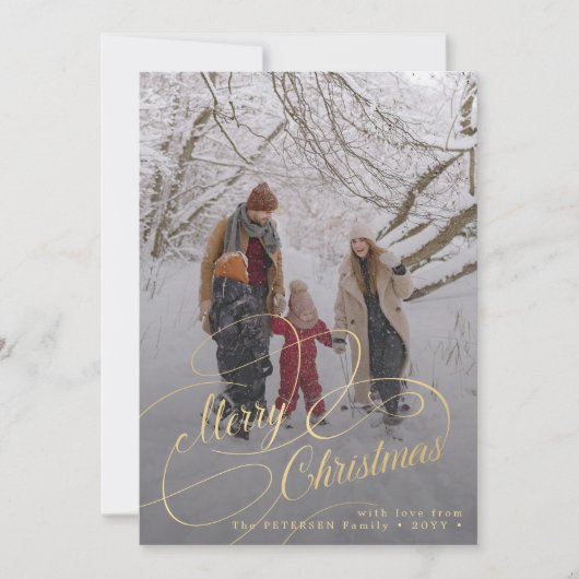 メリークリスマススクリプト数々の写真の家族の挨拶 シーズンカード (正面)