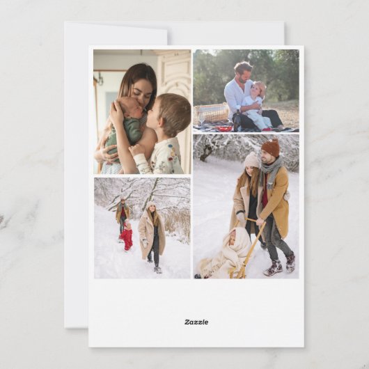 メリークリスマススクリプト数々の写真の家族の挨拶 シーズンカード (裏面)