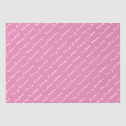 メリークリスマススクリプト明るいピンク 薄葉紙 (正面)