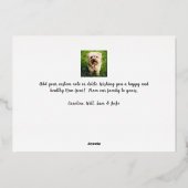 メリークリスマススクリプト書道2枚の写真金ゴールド 箔招待状 (裏面)