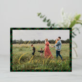 メリークリスマススクリプト海軍のプレイド写真の休日 箔招待状 (立ち正面)