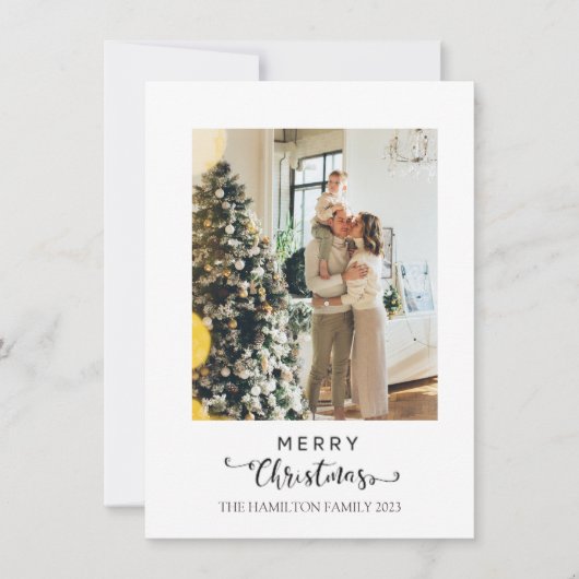 メリークリスマススクリプト海軍プレイドタータンチェック写真 シーズンカード (正面)