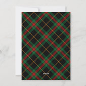 メリークリスマススクリプト海軍プレイドタータンチェック写真 シーズンカード (裏面)