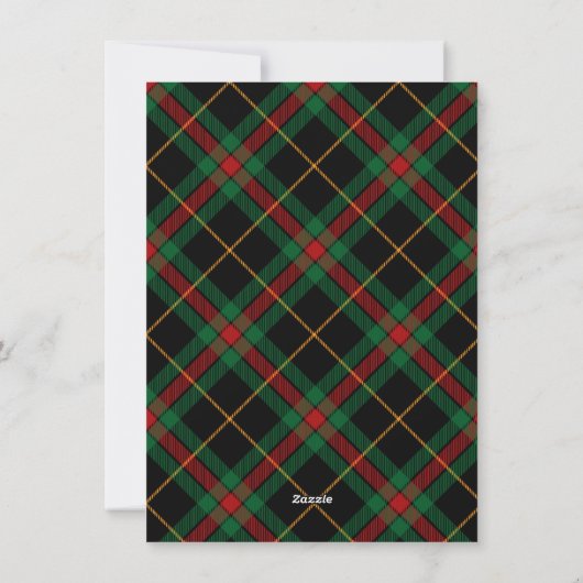 メリークリスマススクリプト海軍プレイドタータンチェック写真 シーズンカード (裏面)