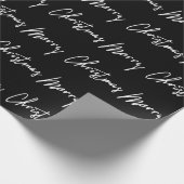 メリークリスマススクリプト白黒季節の冬 ラッピングペーパー (角)