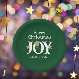 メリークリスマススクリプト素朴グリーンパーティー ペーパープレート