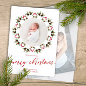 メリークリスマススクリプト赤と緑の写真 シーズンカード