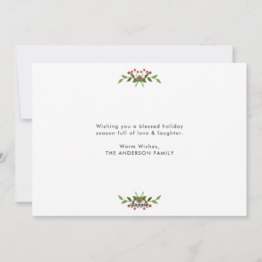 メリークリスマススクリプト離れの金ゴールド写真 シーズンカード (裏面)