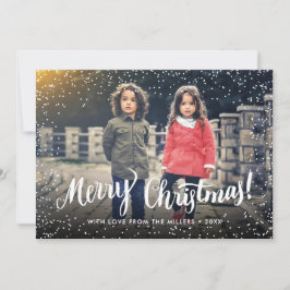 メリークリスマススクリプト雪パーソナライズされた片 シーズンカード
