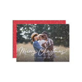 メリークリスマススクリプト雪写真クリスマス シーズンカード