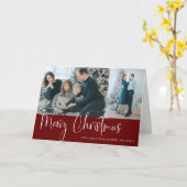 メリークリスマススクリプト2フォトコラージホリデーレッド カード (黄色い花)