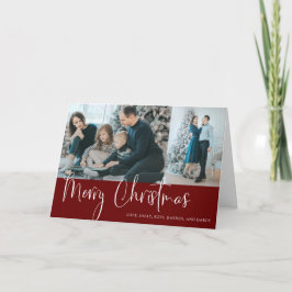 メリークリスマススクリプト2フォトコラージホリデーレッド カード