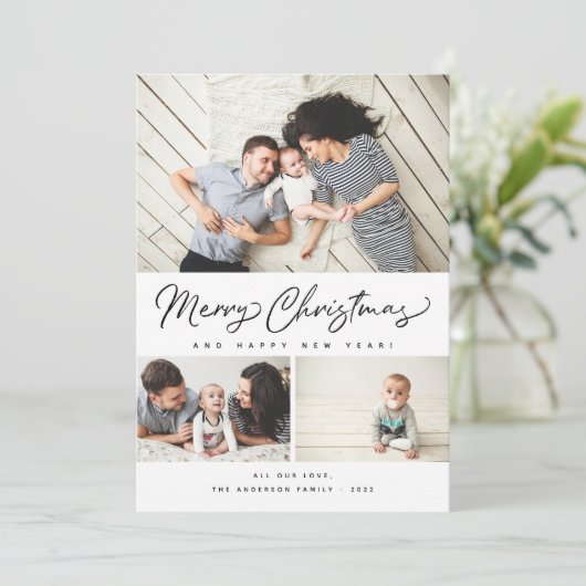 メリークリスマススクリプト3数々のコラージュ – 写真 シーズンカード (スタンド正面)