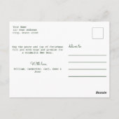 メリークリスマススクリプト4フォトグリーンクリスマス ポストカード (裏面)