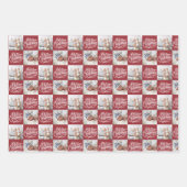 メリークリスマススクリプト6写真金ゴールド赤ピンク ラッピングペーパーシート (正面2)